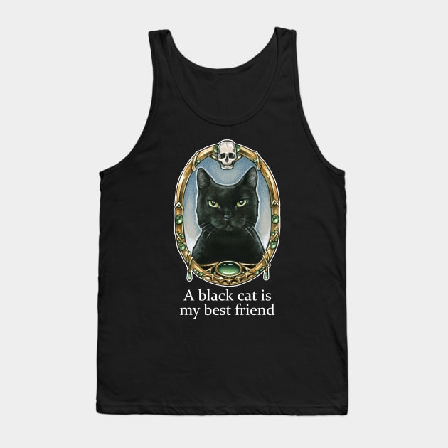 A Black Cat Is My Best Friend Tank Top by Nat Ewert Art